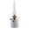 Petroleumlampe Keramikbehälter, weiss, rund, Messingbrenner, Höhe 25 cm