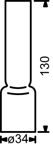 Ersatzglas fuer Oellampen Berth, CLASSIC 1, DUAL u.a., H 130 mm, D 33,8 mm
