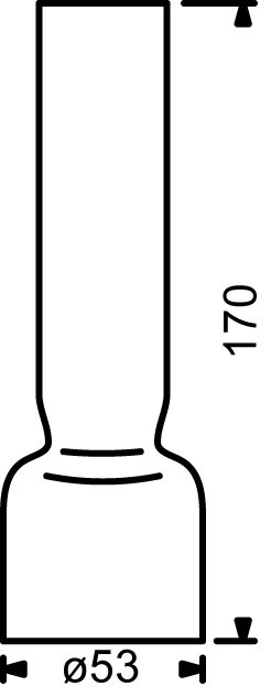Ersatzglas Kosmos 14''', klar, für Petroleumlampen, H 168 mm, D 53 mm
