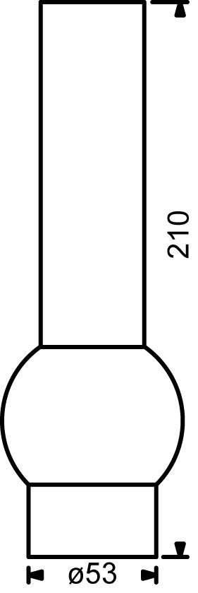 Ersatzglas MATADOR 15''', für Petroleumlampen, H 210 mm, D 53 mm