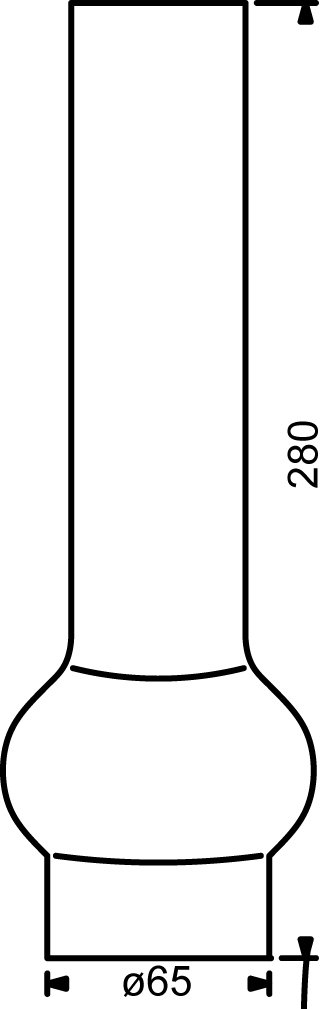 Ersatzglas MATADOR 20''', für Petroleumlampen, H 280 mm, D 65 mm