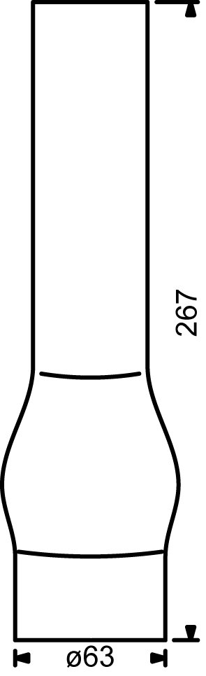 Ersatzglas MATADOR 20''', für Petroleumlampen, H 267 mm, D 63 mm