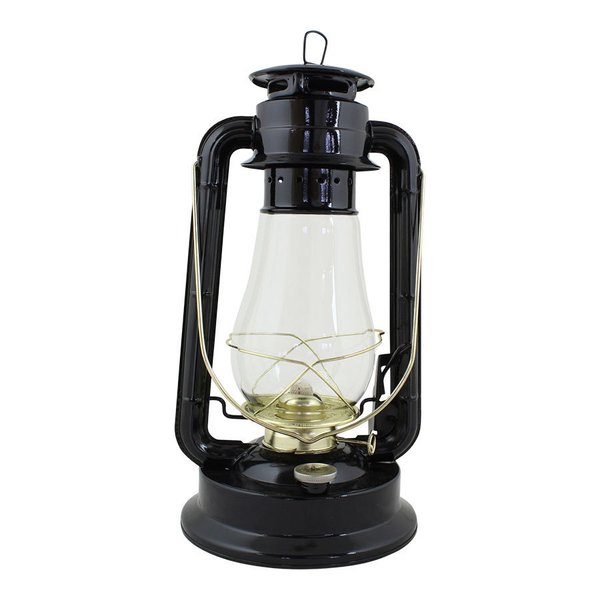Petroleumlampen-SET schwarz-Messing, H 38 cm, mit  Ersatzdocht, 1 Liter Lampenöl