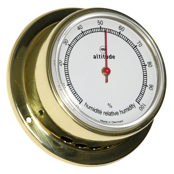 Hygrometer Altitude Messing poliert, Durchmesser 71 mm, Höhe 29 mm